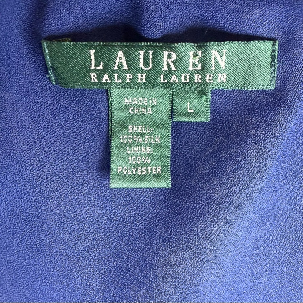 Ralph Lauren Large 12 Blue Silk Paisley 2 Piece Skirt Wedding Vacation Luxury - Picture 16 of 16